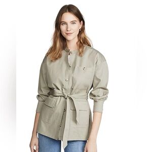 ATM Anthony Thomas Melillo Cotton Twill Belted Shirt Jacket in True Khaki S